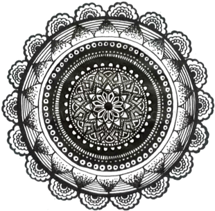 Black And White Mandala - Circle (600x422), Png Download