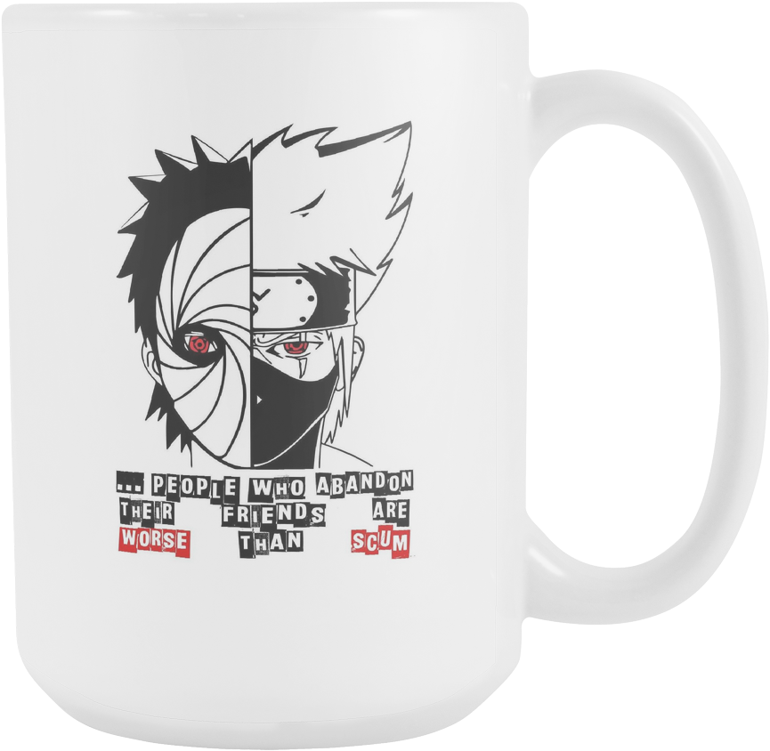 15oz Coffee Mug - Kakashi Obito (1024x1024), Png Download