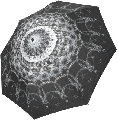 White Mandala Umbrella Foldable Umbrella - Weiße Mandala Rundes Keramik Ornament (500x500), Png Download
