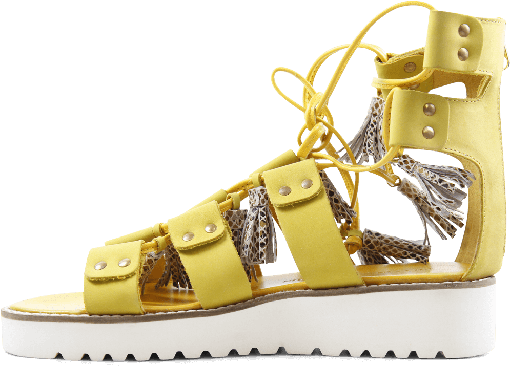 Sandals Celia 20 Nubuk Golden Glow Tassel Snake Dagget - Melvin & Hamilton Damen Celia 20 Riemchensandalen (1024x1024), Png Download