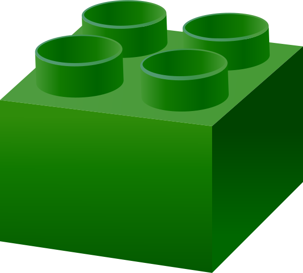 Dark Green Lego Brick Vector Data For Free - Green Lego Clipart (600x541), Png Download