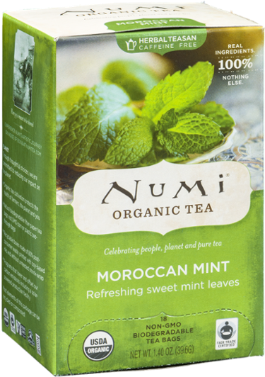 Numi Organic - Herbal Tea Moroccan Mint - 18 Tea Bags (600x600), Png Download