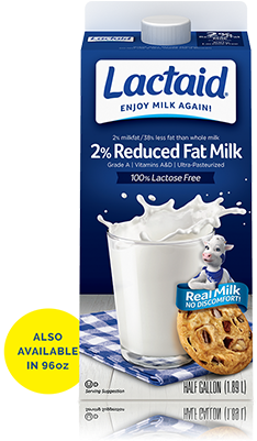 Lactaid® Reduced Fat 2% Milk - Lactaid Milk 1% (400x400), Png Download