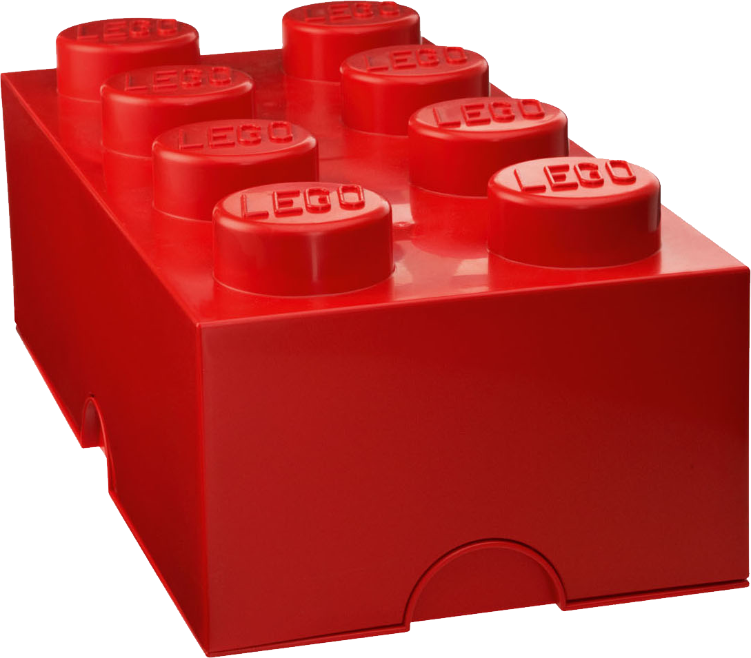 Free Download Red - Lego Storage Brick 8 (red) (1089x955), Png Download