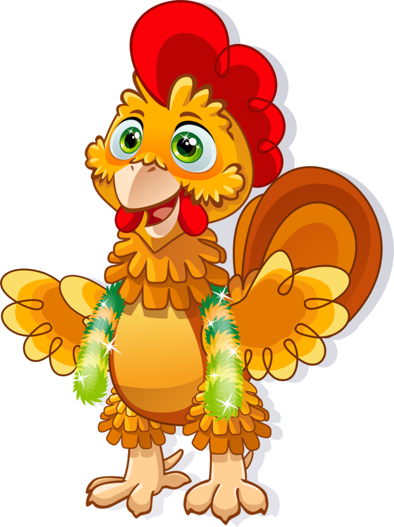 Cartoon Rooster Symbol Of 2017 Year By Youlia007 On - Vexel (773x1033), Png Download