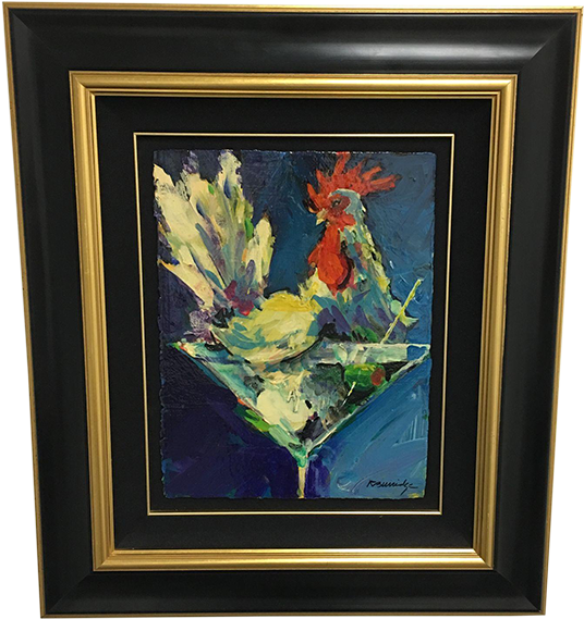 Original Artwork Rooster Martini - Pyramid (640x640), Png Download