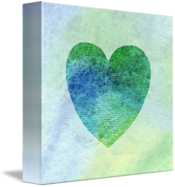 Green & Blue Heart Http - Canvas (606x650), Png Download