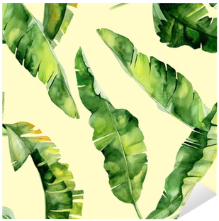 Seamless Watercolor Illustration Of Tropical Leaves, - Trident Home Essentails Double King Bedsheet - Aloha (400x400), Png Download