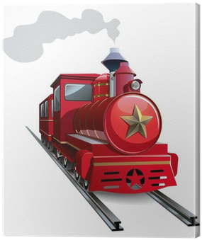 Old Steam Locomotive With Golden Star, Vector Canvas - Meios De Transporte Terrestre (400x400), Png Download