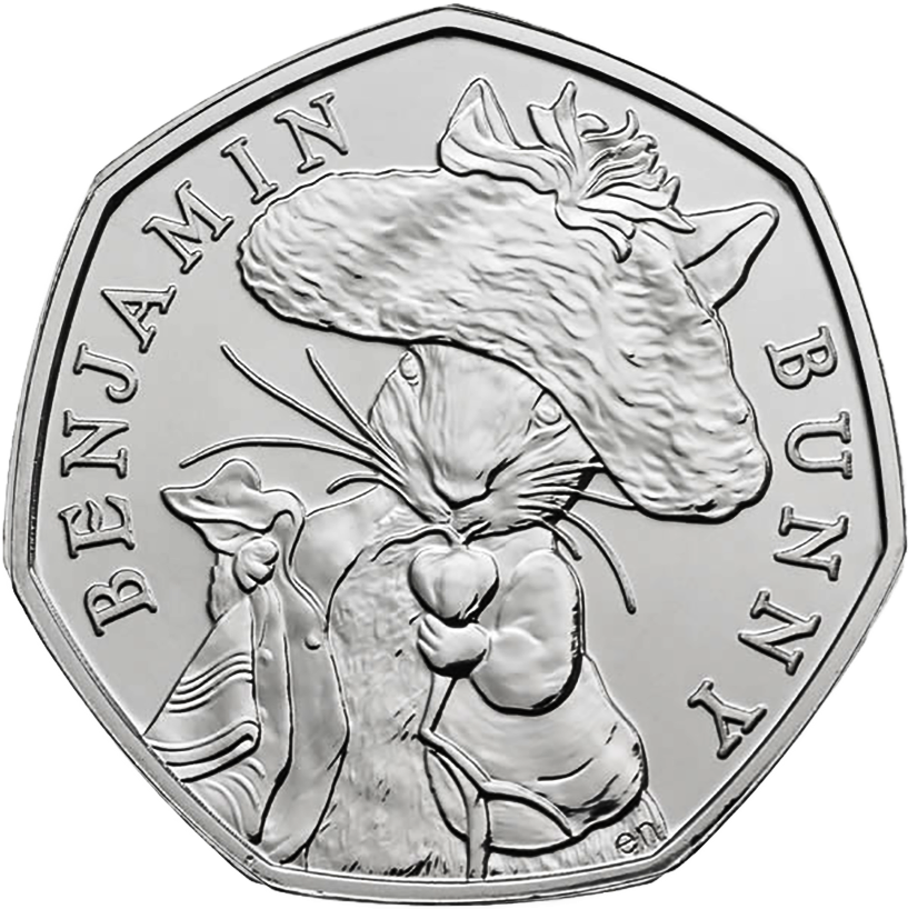 Hover To Zoom - Benjamin Bunny 50 Pence (817x818), Png Download