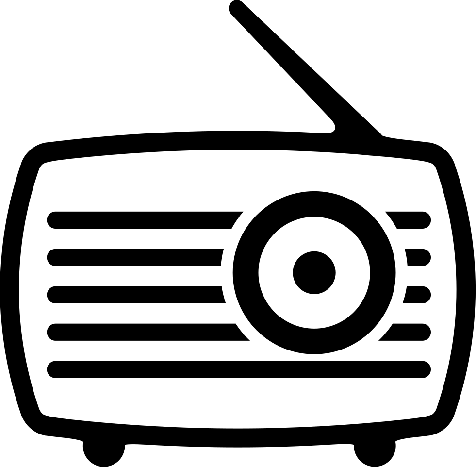 Old Radio With Antenna Comments - Outline Pic Of Radio (981x962), Png Download