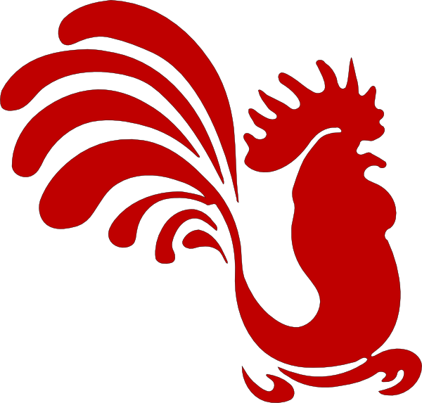 Small - Red Rooster Art (600x573), Png Download