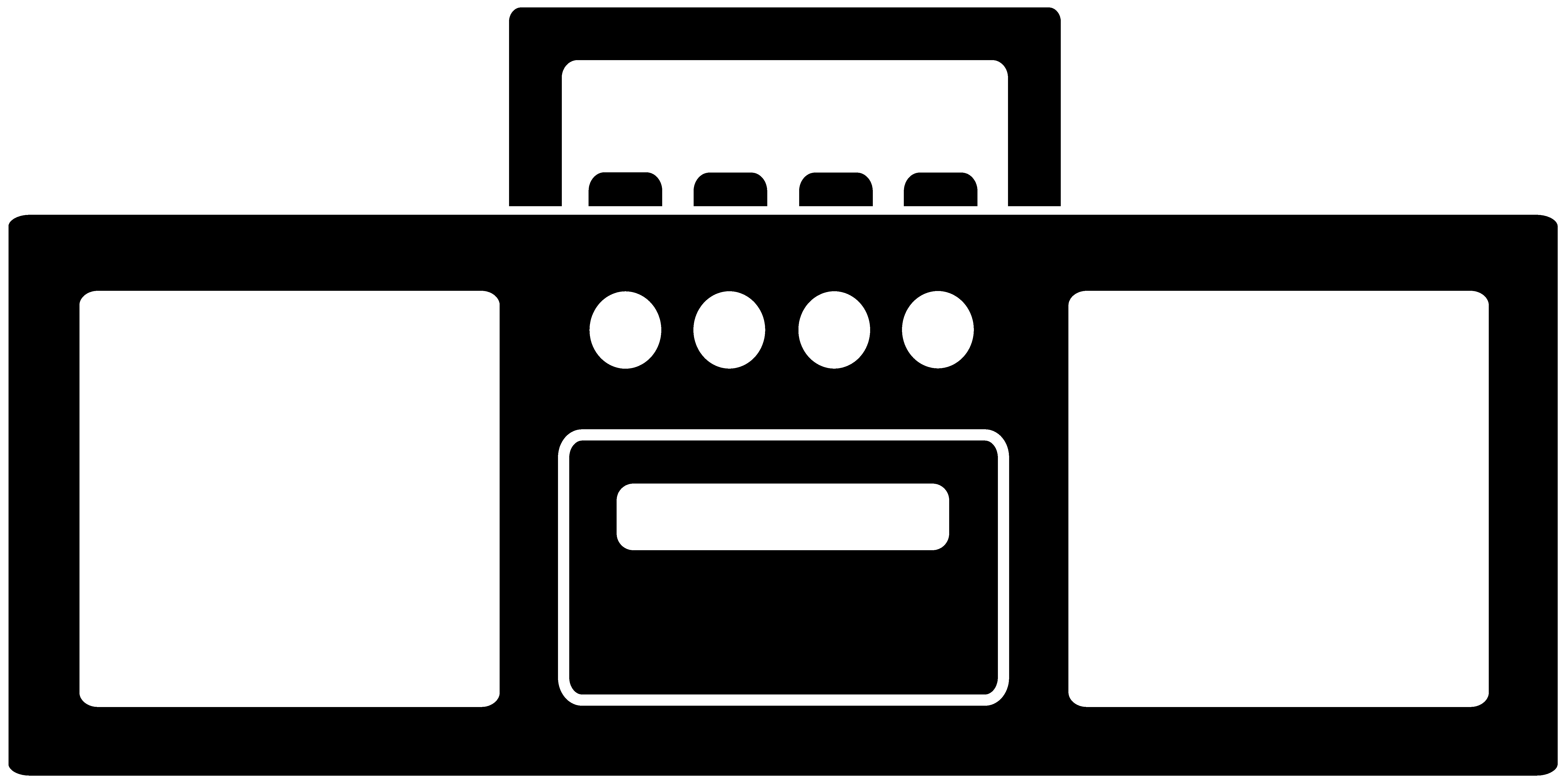 Graphic Royalty Free Black Silhouette Free Clip Art - Radio Silhouette Png (6974x3494), Png Download