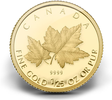 A Gold Coin - Maple Leaf 1 15 Oz Gold Coin (388x371), Png Download