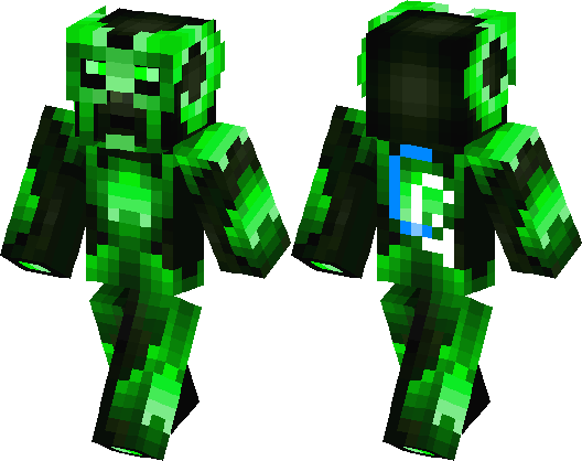 Minecraft Epic Creeper Skin (528x418), Png Download
