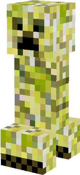 Minecraft Yellow Creeper (262x574), Png Download