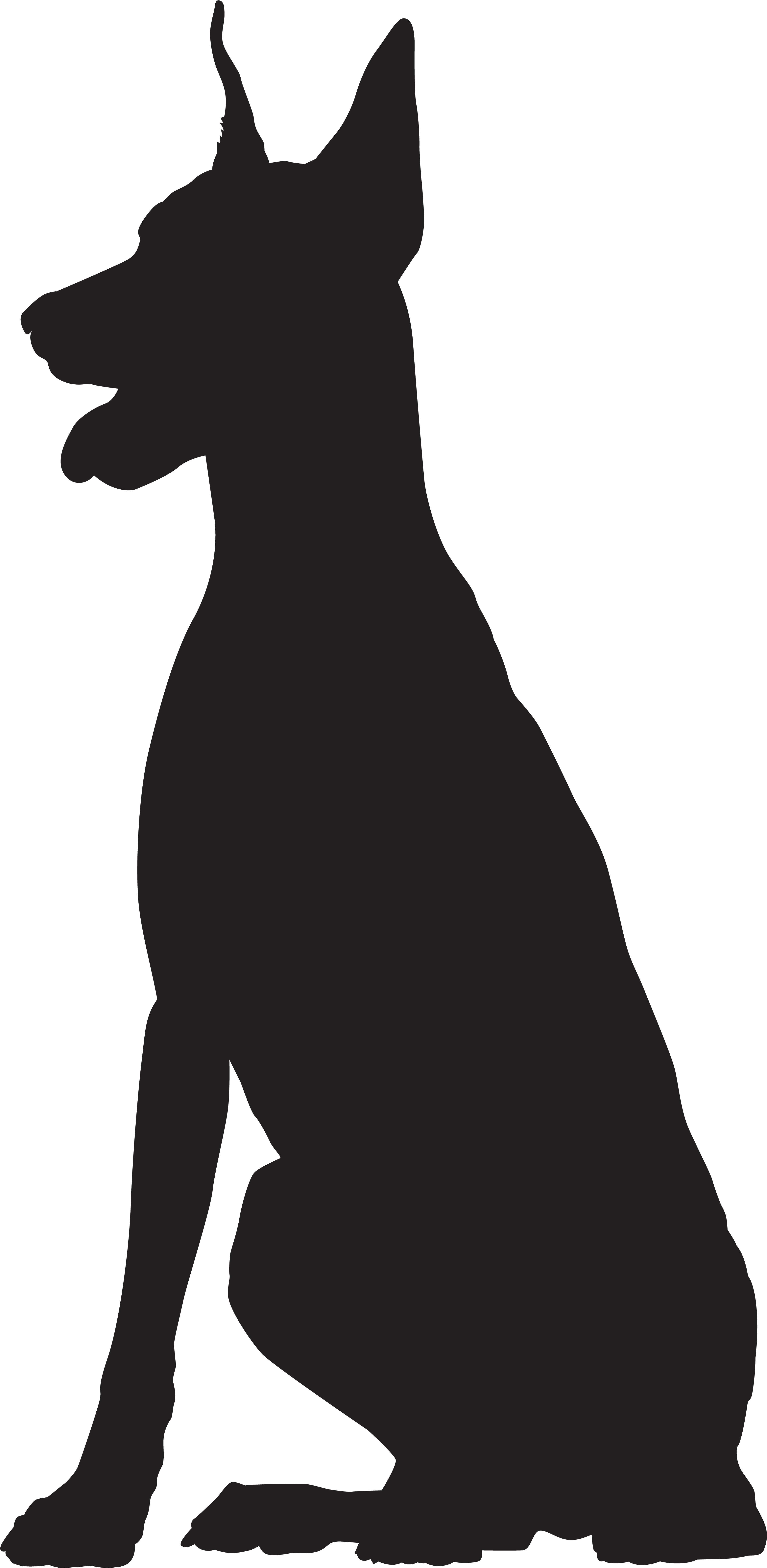 Download Great Dane Sitting Silhouette Full Size Png Image Pngkit