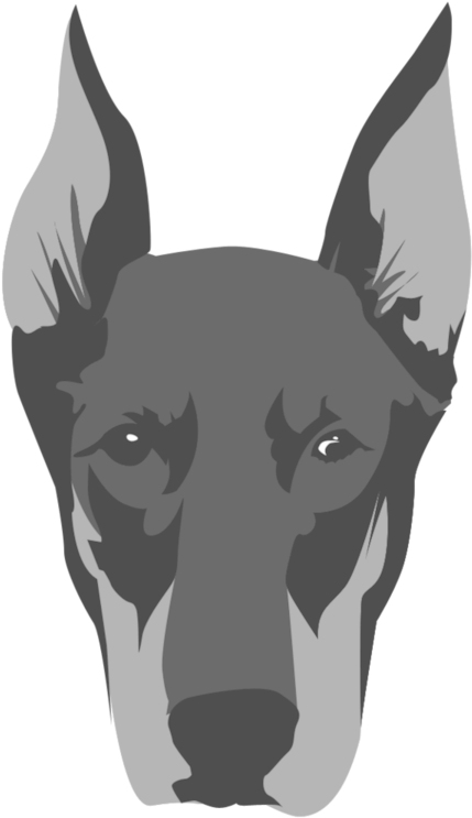 Doberman Vector Black And White Image Black And White - .com (768x1040), Png Download