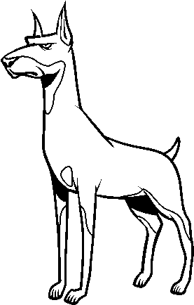 Doberman Dog Coloring Page - Dibujos De Perros Doberman (600x470), Png Download