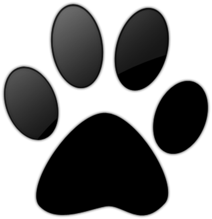 Paw Print Image - Blue And Yellow Paw Print (431x444), Png Download