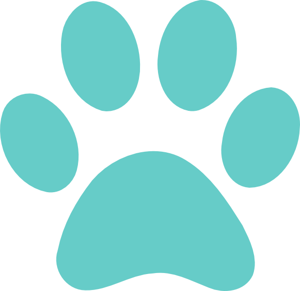 Teal Paw Print (600x583), Png Download