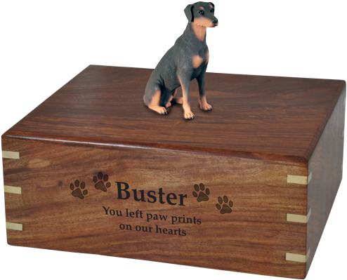 Wholesale Doberman Pinscher, Red Sitting Urn Engraved - Dog Catches Something (500x500), Png Download