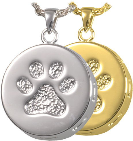 Paw Print & Bones Urn Pendant Wholesale Pet Jewelry - Pet Jewelry Png Transparent (500x500), Png Download