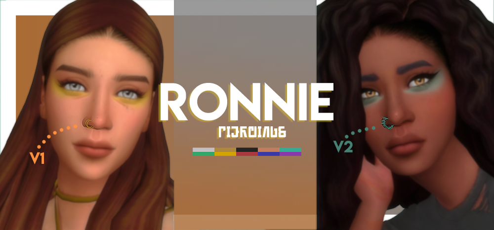 Piercingshere They Are Two Nose Piercings That Fit - Ts4 Sliders (1000x466), Png Download