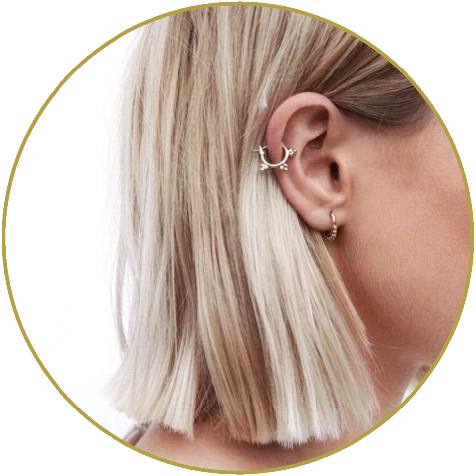 Body Piercing - Aesthetic Blond Hair (960x959), Png Download