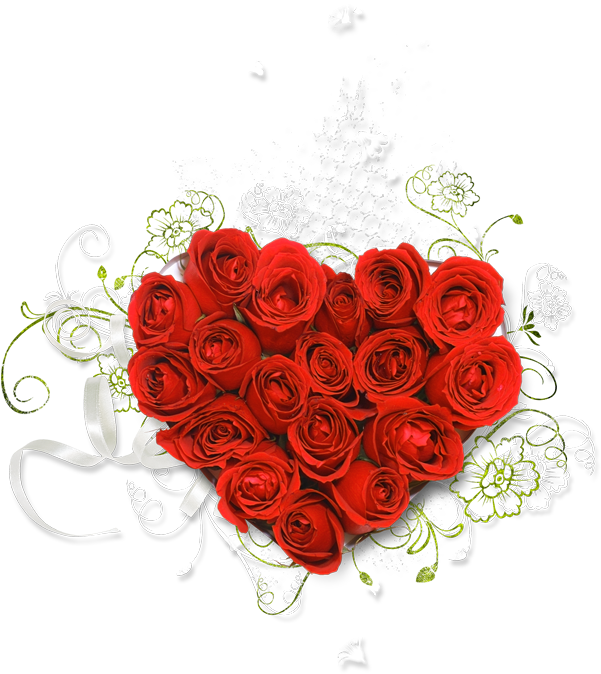Heart Clipart Bouquet - Heart Bouquet Of Roses (610x682), Png Download