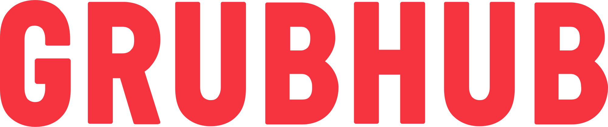 2000px-grubhub Logo - Grubhub Logo Transparent (1000x210), Png Download