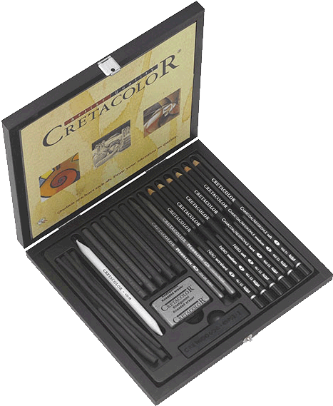 Cretacolor Wood Black Box Drawing Set - Alvin&co Alvin Sf1540030 Black Box Drawing Set (489x600), Png Download