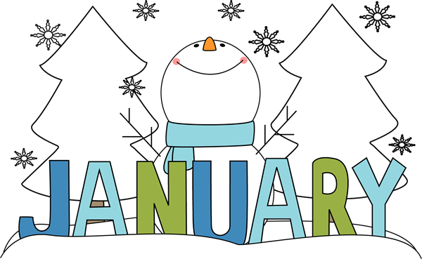 January Clipart Free Clip Art Image Image - Illustration (600x369), Png Download