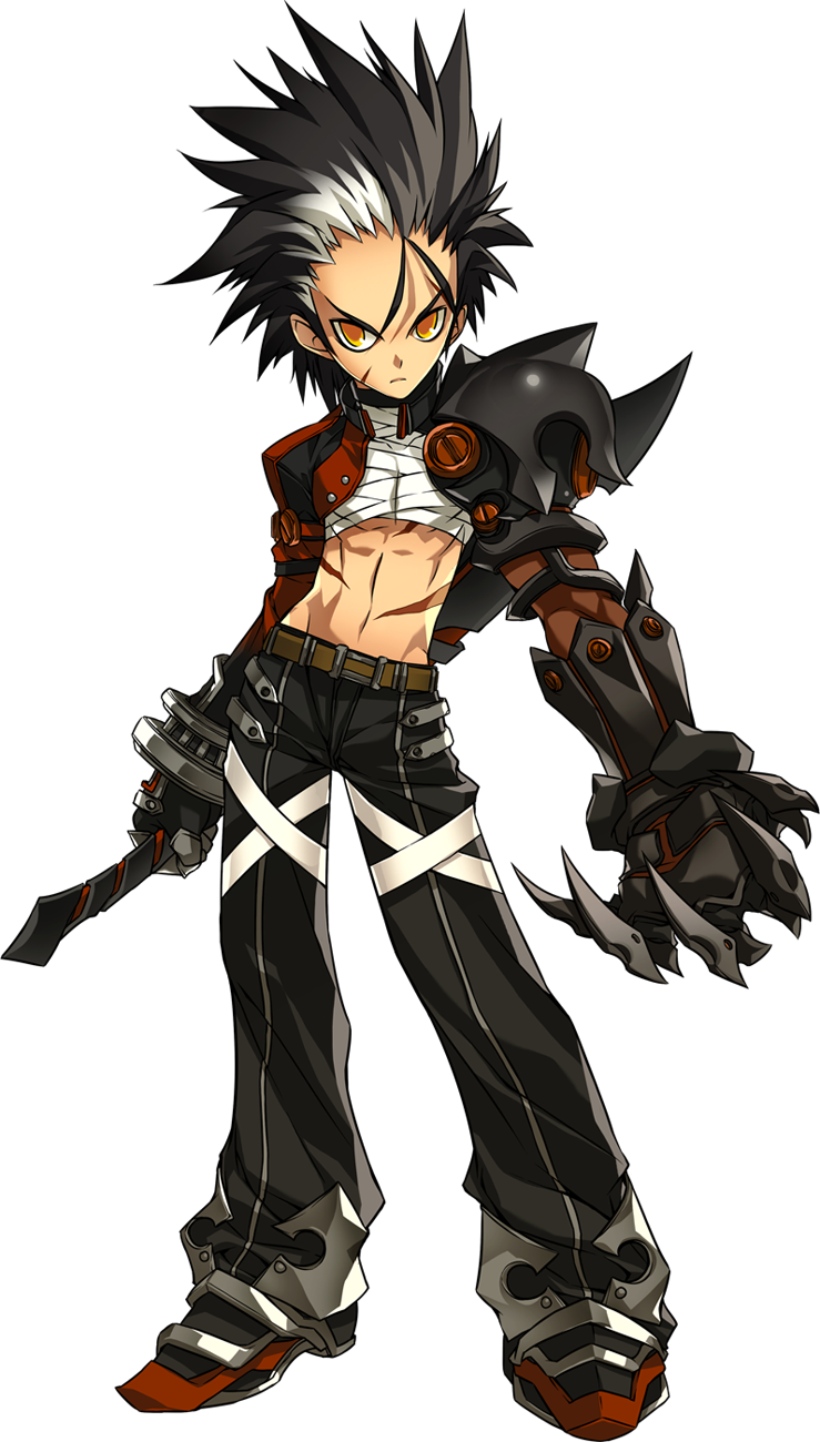 Savage Swordsman - Raven Elsword (739x1300), Png Download