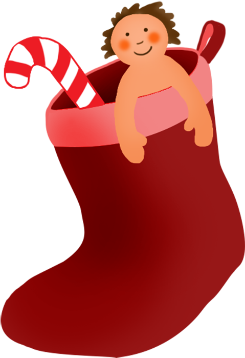 Christmas Clipart Stocking - Christmas Day (597x709), Png Download