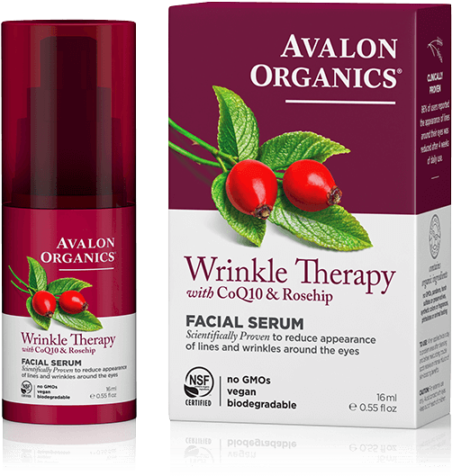 Wrinkle Free Serum - Avalon Organics Wrinkle Therapy Facial Serum With Q10 (580x1030), Png Download