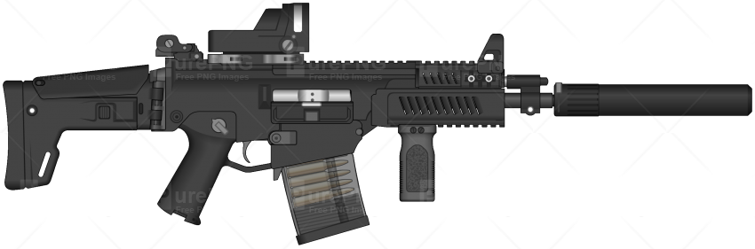 Machine Gun Clipart Ar15 - Assault Rifle Png (850x281), Png Download