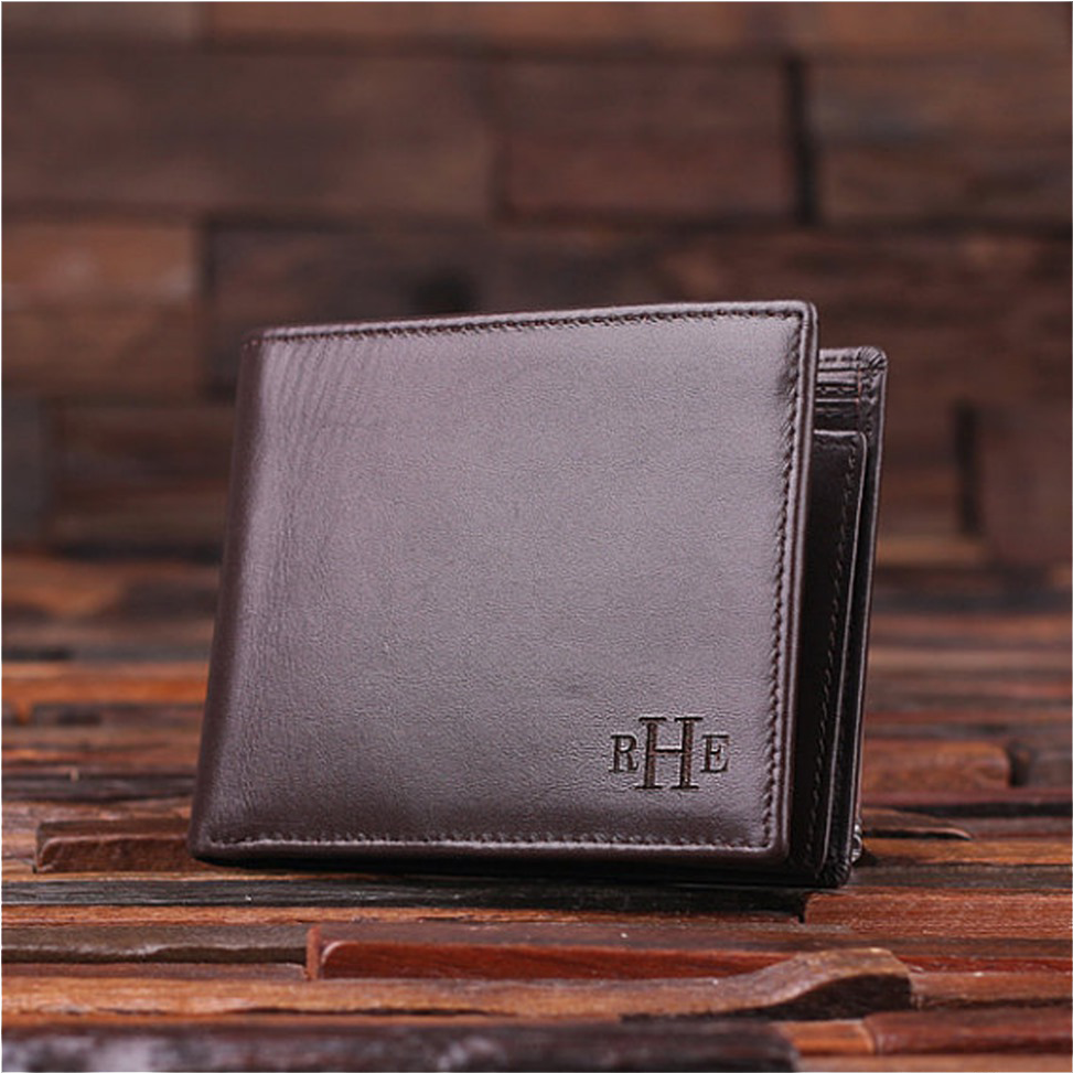 Personalized Monogrammed Men's Leather Wallet - Monogrammed Men's Wallet (1050x1050), Png Download