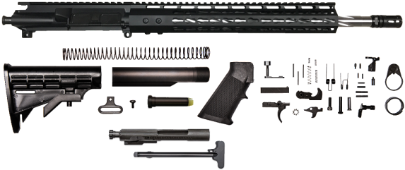 223 16" Stainless Steel Spiral Rifle Kit W/12" Keymod - Ar 15 Rifle Kit (600x600), Png Download