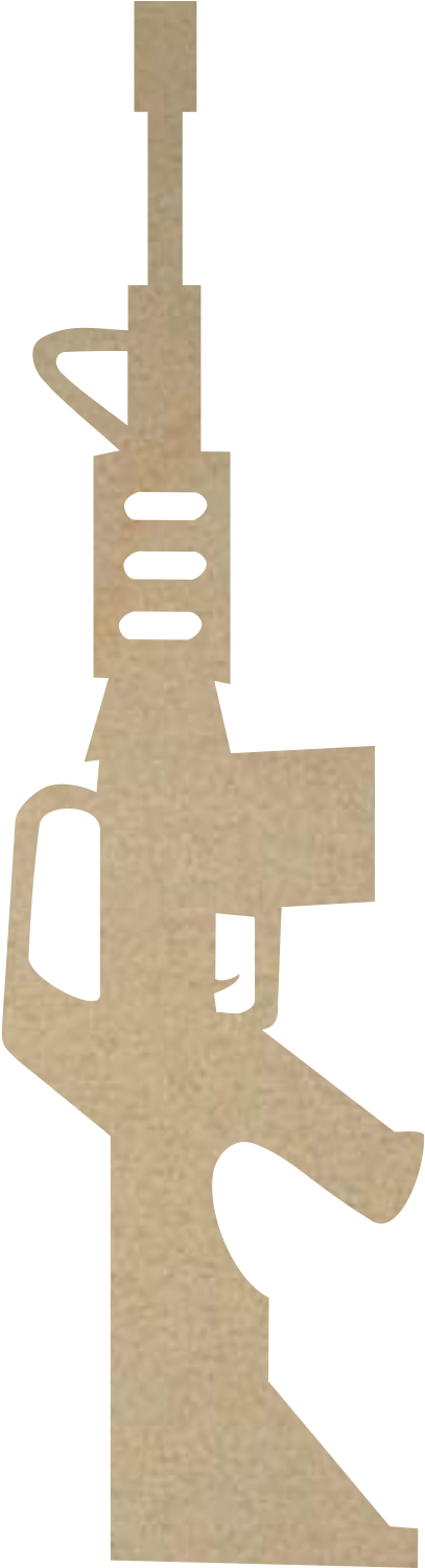 Wooden Ar15 Cutout - Gun (1124x1690), Png Download