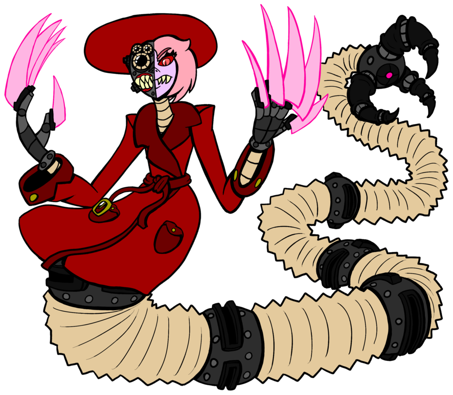 Big Scary Cyborg Mafia Snake Lady By - Comics (900x829), Png Download