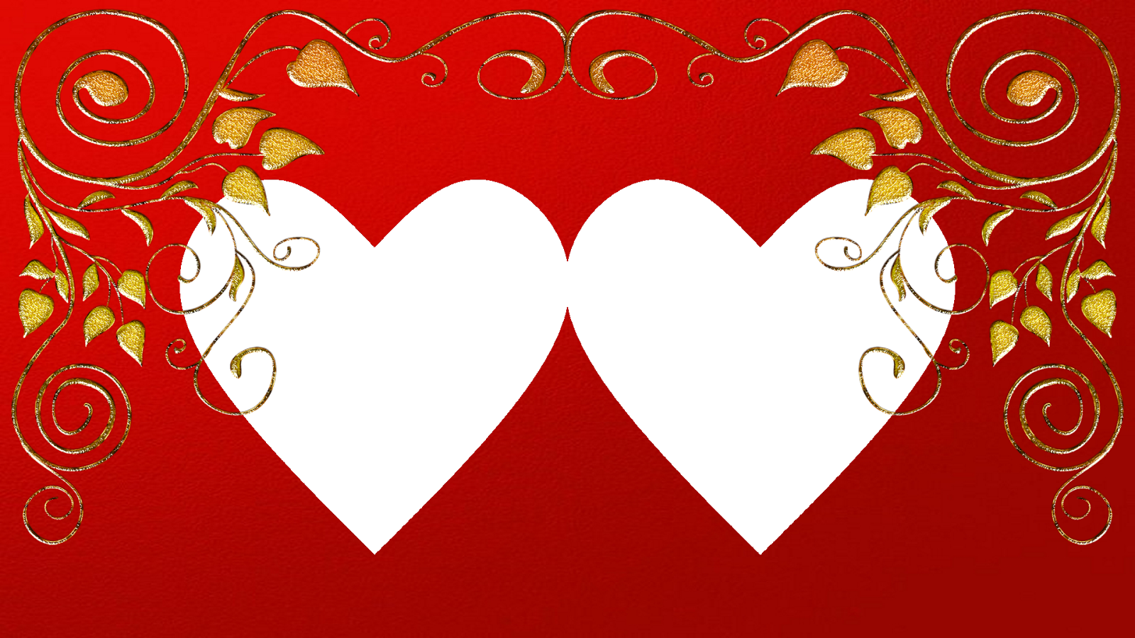 Moldura Romântica Png - Heart (1600x900), Png Download