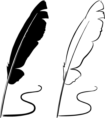 Healing - Quills - ลาย ขีด เส้น ปากกา ขน นก (429x479), Png Download