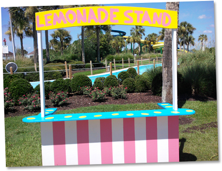 The The Midway Lemonade Girls' New Stand At Summer - Lemonade Stand In A Park (471x363), Png Download