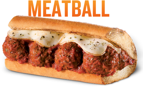 24 Frozen Meatballs 1 Jar Marinara Sauce 6 Deli Hoagie - Quiznos Meatball Sub (491x392), Png Download
