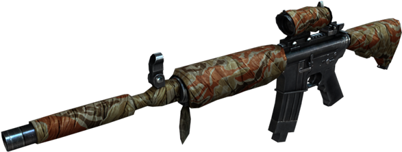 M4a1 Red Bandage Hd - Hd Gun Png (600x238), Png Download