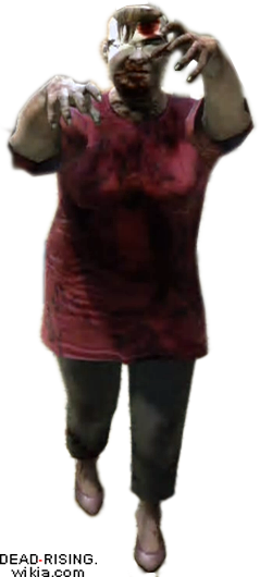 Dead Rising Zombie Woman Fat Red Shirt White Bandage - Dead Rising 2 (239x530), Png Download