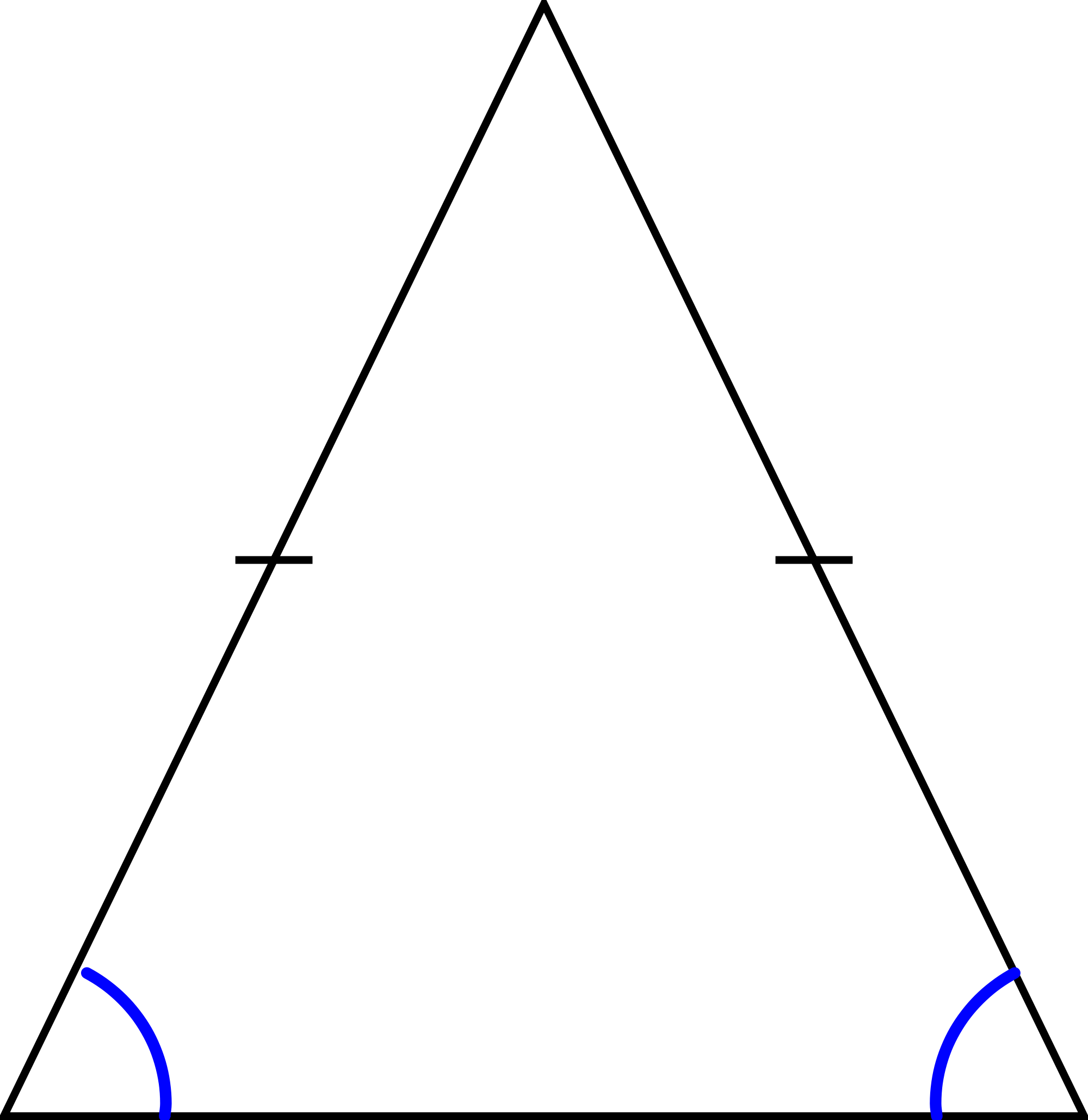Le Triangle Isocèle À Deux Angles Égaux Et Deux Côtés - Triangle Isocèle Codé (2000x2057), Png Download