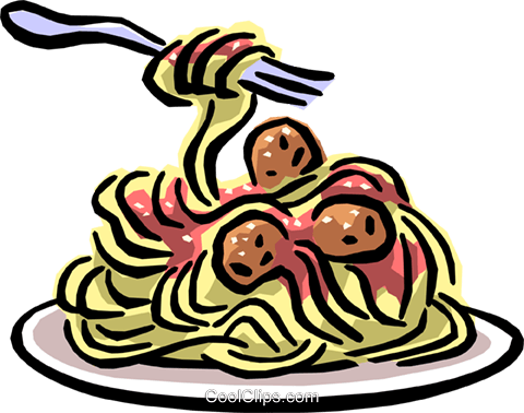 Spaghetti & Meatballs Royalty Free Vector Clip Art - Spaghetti Clipart (480x378), Png Download