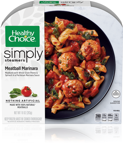 Meatball Marinara - Healthy Choice Power Bowls (500x500), Png Download